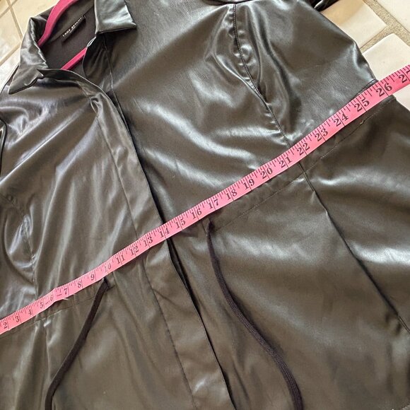 Lane Bryant Faux Leather Shirt Jacket | Black | Size 22 | Edgy Work-to-Weekend S - Picture 7 of 16